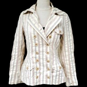Dries Van Noten Seersucker to Cotton Linen Jacket Ladies Sz 36 US 4